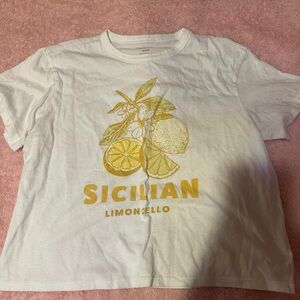 American Eagle Outfitters White Lemon T-Shirt